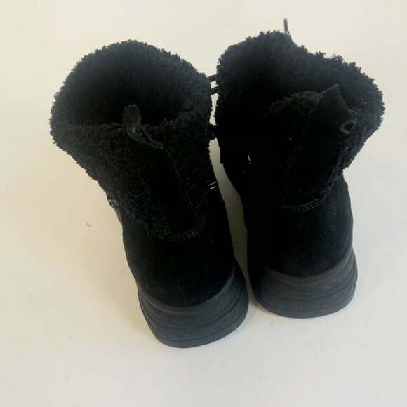 BP Summit Faux Fur Shearling Ankle Snow Boots Womens 11 M Black Lace Up Chunky - Picture 3 of 8